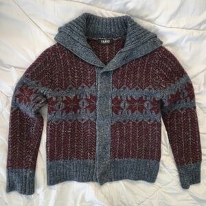 Farhi By Nicole Farhi Wool Cardigan Sweater Size Small Blue Purple Rare